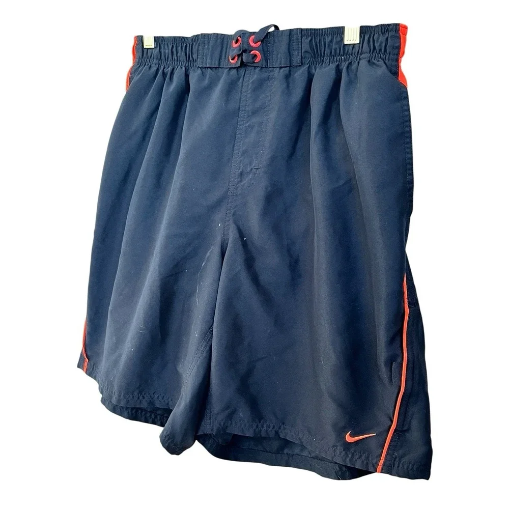 Nike Swim Trunks Mens Large Black Boardshorts Surfing Swim Shorts Lined Vacation